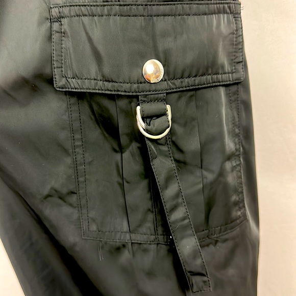 [BLANKNYC] Womens Black Nylon Paper Bag Pants/Joggers/Cargo Belted NWT - Picture 11 of 12